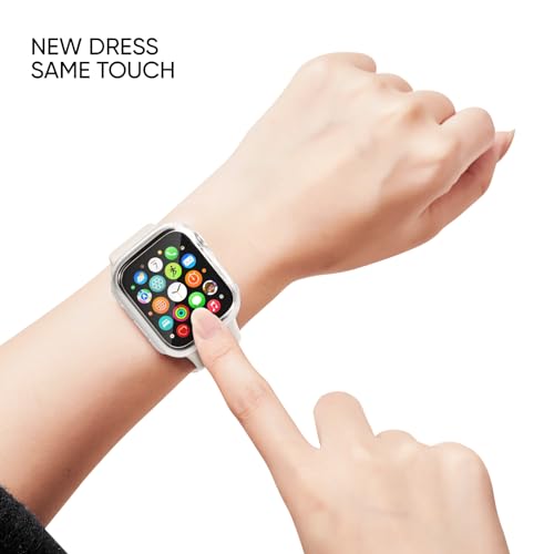 Image of Adorique 3-in-1 Compatible for Apple Watch Band 40mm 41mm 42mm 44mm 45mm 46mm, Soft Silicone Sport Strap for iWatch Series SE 10 9 8 7 6 5 4 3