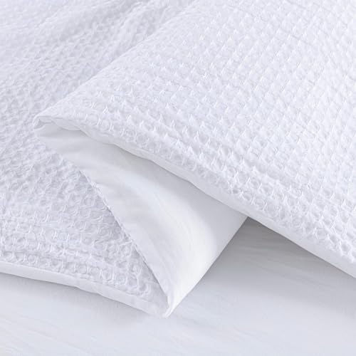 Edredón queen de 3 piezas Chezmoi Collection Wilmer blanco suave 8
