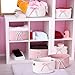 Breling 3 Pieces Coquette Bow Laundry Hamper Cotton Rope Storage Basket Bow Woven Gift Baskets Rope Bin with Handles for Decoration Organization Storage for Nursery, Pet Toy Basket(Pink, White)