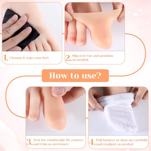 Image of simarro 14 Pieces Big Toe Protectors, Silicone Toes Protectors for Men and Women, Toe Anti-Friction Rubber Sleeves Made of Elastic Fabric, Protect Toes from Friction and Relieve Pressure (Skin Tone)