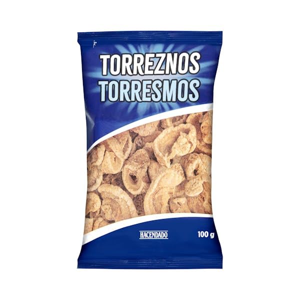 Hacendado Couennes de Porc Frites, Nature, Sans Gluten, 100g, Sachet de 8 Paquets, Spécialité Espagnole