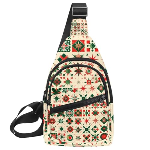 Sac à dos à bandoulière motif de Noël vert et doré idéal pour vos marchés de Noël en ville