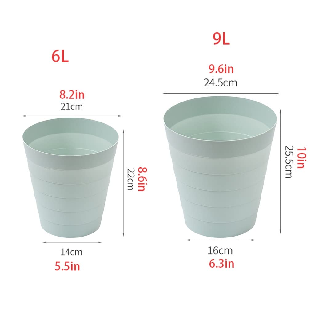 Kosz na Śmieci do Biura, na papier Mały śmieci może trwałe kosz na łazienkę, sypialnię, biuro i więcej, 6l, 9l Kosz na Kosmetyki(Grün,9l)