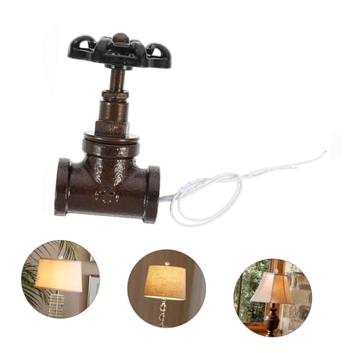 Interruptor de luz de válvula de hierro Gatuida con cable para lámparas steampunk 8