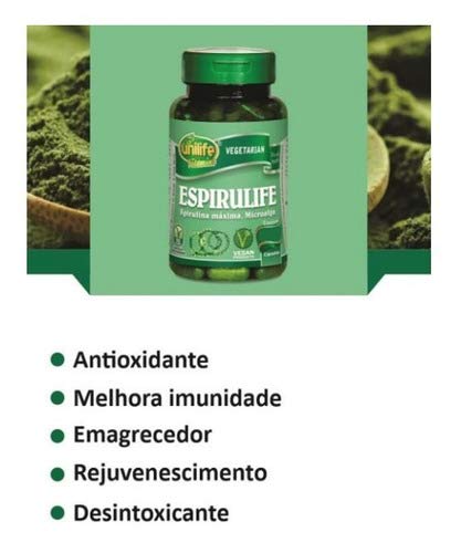 Spirulina Espirulife Unilife 120 cápsulas de 500mg