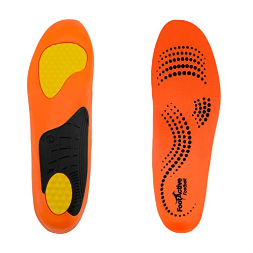 FootActive Football–Slimline Supportive Orthotic Insole for Soccer Football Rugby Hockey