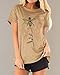 Pfvkeree Womens Cute Bee Graphic Tee Shirts Short Sleeve Let It Bee Funny Letter Print Summer T-Shirt Tops Z-Khaki