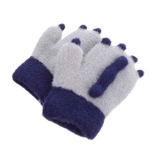 Didiseaon Adorable Dinosaur Claw Kids Cashmere Winter Gloves Full-finger Warm for Cold Weather