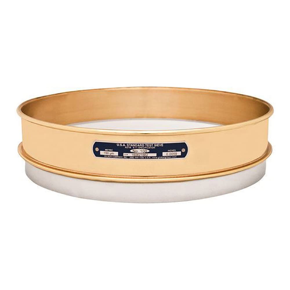 Gilson V12CI 7/16" Brass/Stainless Steel Sieve, 7/16", 12" Diameter, Intermediate Height