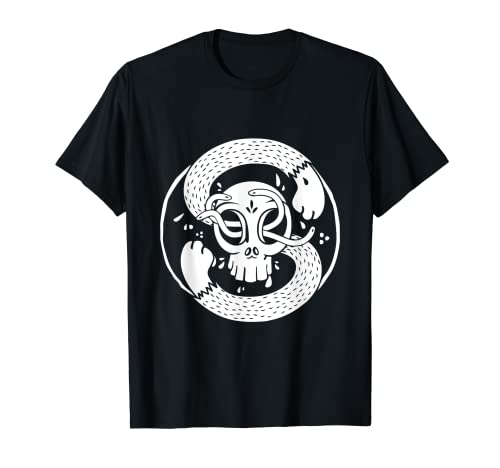 Design funky tête de mort et serpent T-Shirt Cover