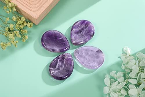 Crystaltears Amethyst Crystal Worry Stone Thumble Polished Healing Crystals Pocket Palm Stone Thumb Worry Stones For Anxiety Stress Relief Crystal Therapy #TOP2