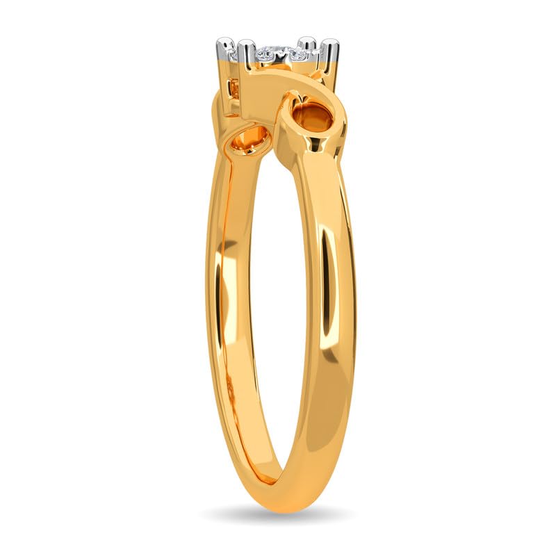 Image of KISNA 14k / 18k Real Gold & Diamond Ring | Diwali, Rakhi Rakshabandhan Gift for Sister /Bhabhi /Women | With Certificate of Authenticity & BIS-Hallmarked Gold Jewellery | Enigma Diamond Ring