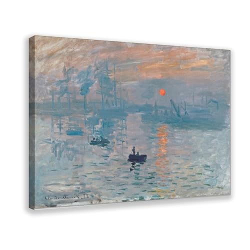 Impression sur toile Monet avec cadre suspendu pour décoration murale salon