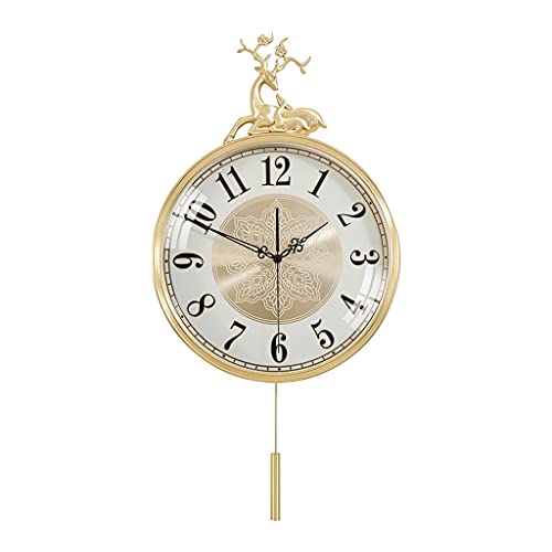 Horloge murale moderne en cuivre et cerf pour décorer une chambre cosy