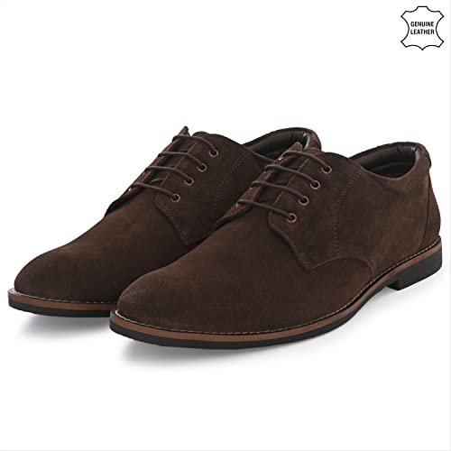 Image of Auserio Men's Suede Leather Derby Lace Up Formal Shoes | Anti Skid Sole & Waxed Laces| Antimicrobial & Heat-insulating| Memory Foam Padded Insole | Shoes for Office & Parties (SSE 013.014.015.016.017)