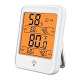 WIIYENA Termometro e igrometro digitale magnetico per un comodo monitoraggio domestico, parti di miglioramento della casa, bianco