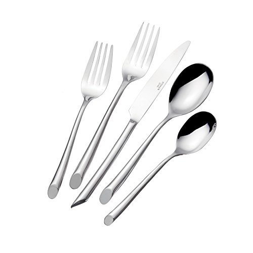 Towle Living 5147979 Satin Wave 20-Piece Forged Stainless Steel Flatware Set, Service