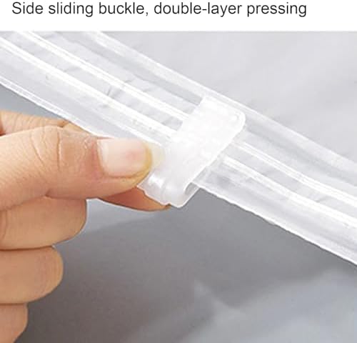 Space Saver Vacuum Storage Bags with Hand Pump - 5 Pack Double Zip Bags for Clothes, Coats, and Travel - Perfect for Closet Organization and Space Saving Solutions