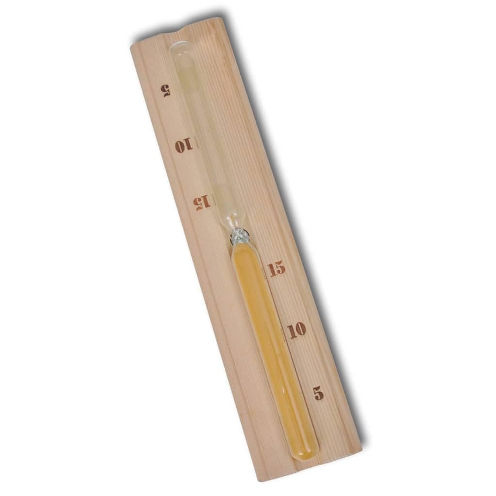 vidaXL Kit de Sauna 5 pcs Seau Cuillère Sablier Thermo-hygromètre