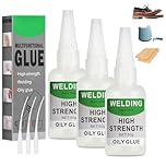 Flintronic 3pcs High Strength Universal Super Glue - 50g Multifunctional Leak Sealing Welding for Fast Repair - Quick Drying for Plastic, Leather, Metal, Wood, Ceramic