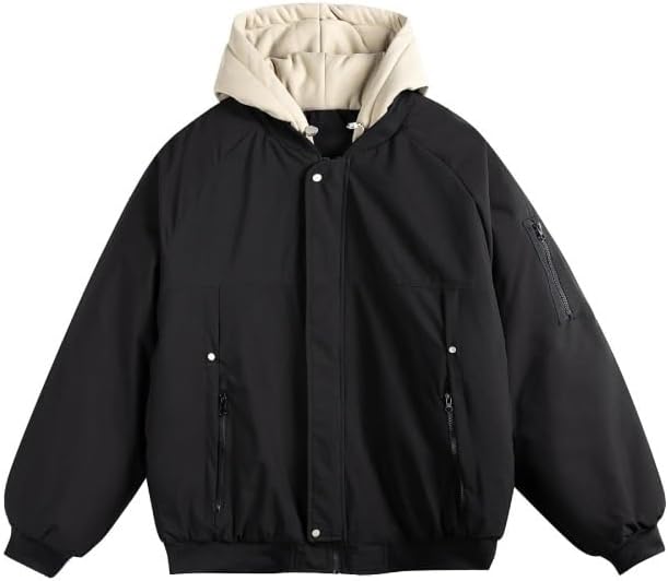 Hooded Cotton Padded Jackets for Men Women Thickened Outdoor Commuter Coats