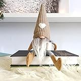JstDoit 2 Pcs Coffee Gonk Gnomes Plush Bar Decor, Handmade Swedish Tomte Gnomes Gifts Farmhouse Scandinavian Figurine Gnome for Home Kitchen Coffee Station Table Shelf Decor (Brown) - Image 3
