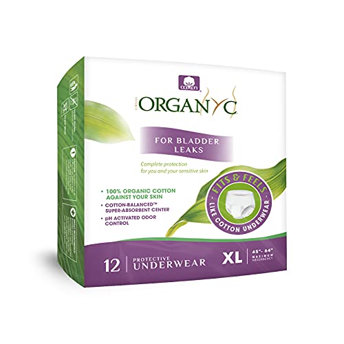 Image of Organyc Bladder Control Underwear for Women - X-Large, 12 Count, Organic Cotton, No Leaks, No Odor, No Irritation