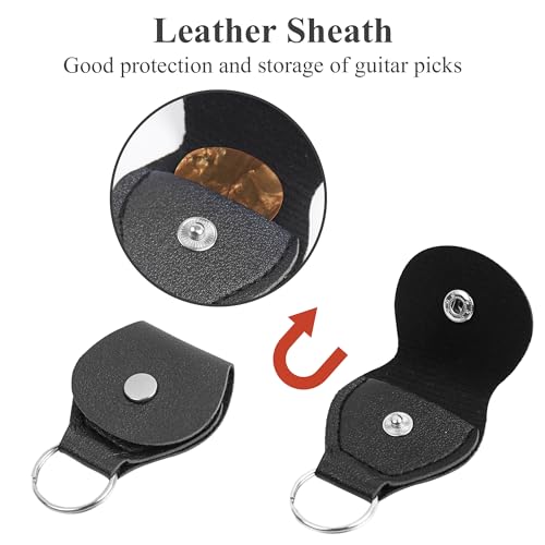 Image of Adjustable Guitar Strap Includes 2 Strap Locks & 2 Matching Picks & 1 Picks Holder & 1 leather Strap Button.