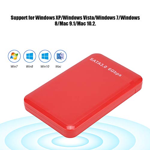 Caja externa Qiilu 2.5 pulg USB 3.0 SATA 6 Gbps roja miniatura 4