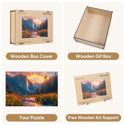 Reouinty Wooden Puzzle for Adult 500 Piece, Valley View Landscape Puzzle | Jigsaw Puzzle Home Decor miniatura 6