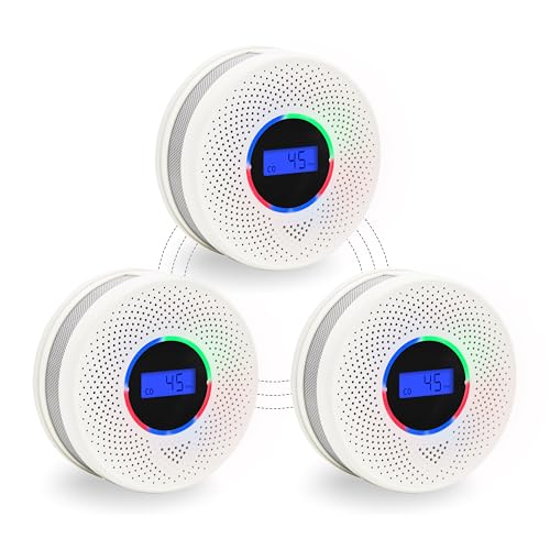 Kesymo 3-Pack Wireless Interlinked Smoke & CO Detectors