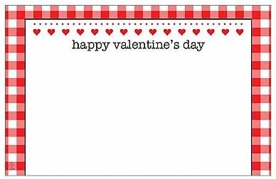 John Henry Happy Valentines Day Card Capri Cards Enclosure Cards for Floral Arrangements 50 Pack Check Boarder