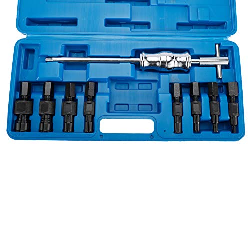 KUNTEC 9피스 블라인드 홀 내부 풀러 세트 내부 베어링 리무버 슬라이드 해머 세트 832MM 블라인드 홀(파란색)