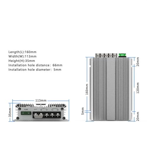 Transformateur DC-DC 72V to 24V 25A à haut rendement thermique