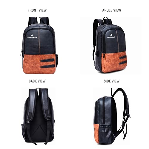 Image of 20L Small Faux Leather Water Resistant Anti Theft Laptop Backpack for 16 Inch Laptop /Backpack for Men /Women (Navy)