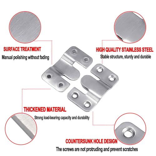 Image of 20PCS Stainless Steel Interlocking, Flush Mount Bracket Interlocking Brackets Z Shaped Clip Bracket Photo for Picture Hanging and Sectional Couch Connectors