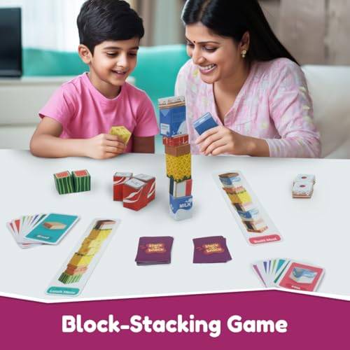 Image of Bloomingo Board Game - Stack A Snack: Interactive Stacking Game for Kids & Adults; Pick A Card & Race To Build you Tower Of Treats; Birthday Gift for Boys & Girls Ages 4, 5, 6, 7, 8, 9, 10, 11 & More