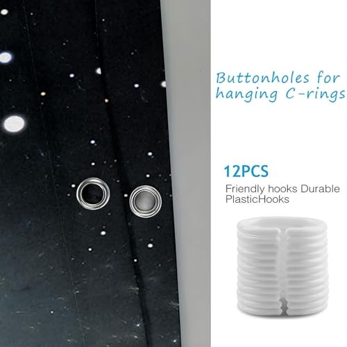 Rideau de douche univers 180x180 imperméable en polyester