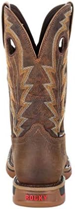 Rocky Men's Long Range Western Boot, Distressed Brown, 8 Wide | Image 4