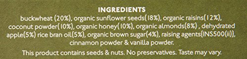 Image of Nourish Organics Almond Buckwheat Cookies | Gluten-Free, High Fibre Cookies | Made with Buckwheat, Almonds & Seeds | No Refined Sugar | 120g Pack (Pack of 2)