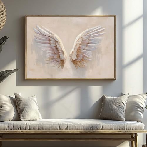 Tableau ailes ange blanc vintage habillez vos murs vides avec cette toile 40x60cm