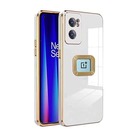 Image of KARWAN Luxury Back Cover Compatible for OnePlus Nord CE 2 (5G) | Logo View Mobile Phone Cases and Covers for OnePlus Nord CE 2 (5G)| Back case and Cover | Slim Shockproof | Soft TPU -White
