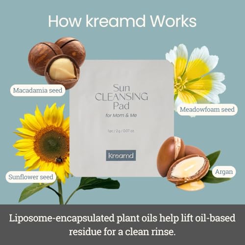kreamd Sunscreen Remover Wipes for Mom and Babies 5/20/40 wipes Unscented Face Wipes for Sensitive Skin Gentle Sun Cleanser for Family Natural Cloth Effective Hypoallergenic Sun Remover (20 Wipes)