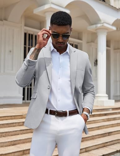COOFANDY Mens Casual Blazer Slim Fit Suit Jacket Grey One Button Sport Coats & Blazers, XX-Large3