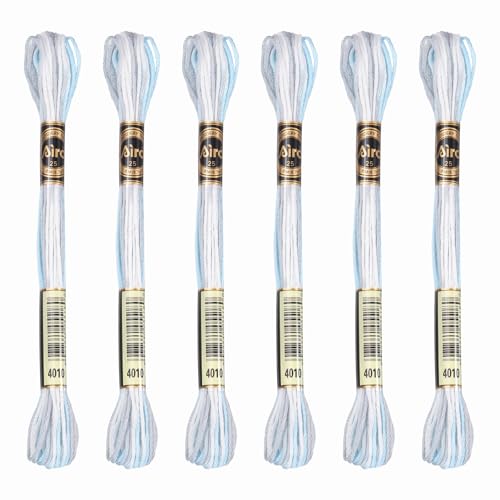 Image of PATIKIL 6 Skeins Embroidery Floss, Polyester Embroidery Threads Bracelets String for Cross-Stitch Hand Embroidery, Gray Blue