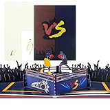 Lustige 3D Boxkampf Geburtstagskarte – Pop Up Karte mit Ring und Boxern – Coole Männerkarte für Sportfans, Boxer, Trainer – Inkl. Umschlag und Notizkarte – Geschenkidee für Männer Jungen