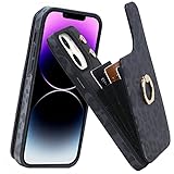 Elteker iPhone 11 Wallet Case with Card Holder, 360°Rotatable Ring Holder Kickstand, RFID Blocking L