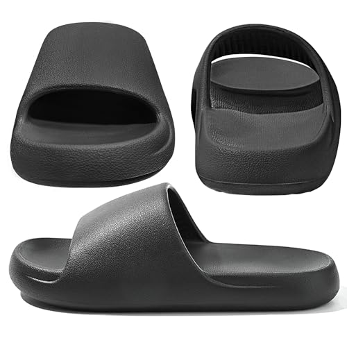 House Slides for Women Men, Quick Drying Non Slip Shower Shoes, Lightweight Open Toe Cloud Slippers, Waterproof Comfy Beach Bathroom Summer Sandals for Indoor Outdoor4