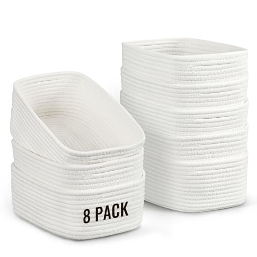 8 Pack Small Storage Baskets for Organiz…
