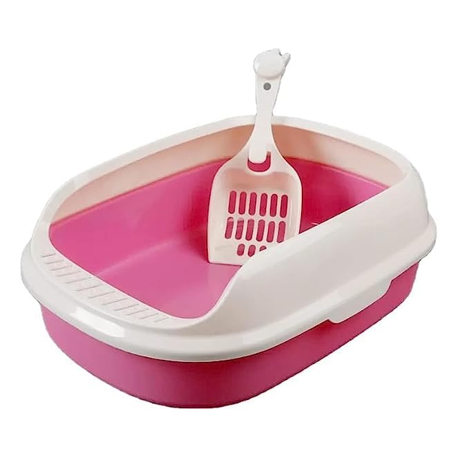 Dog Trust Cat Liiter Box Tray with Free Scooper Super Build Quality Semi Closed Design for Kittens & Adult Cats & Rabbits Toilet Litter Basin (Color May Vary) (B0C8DKSK3L) Amazon Price History, Amazon Price Tracker